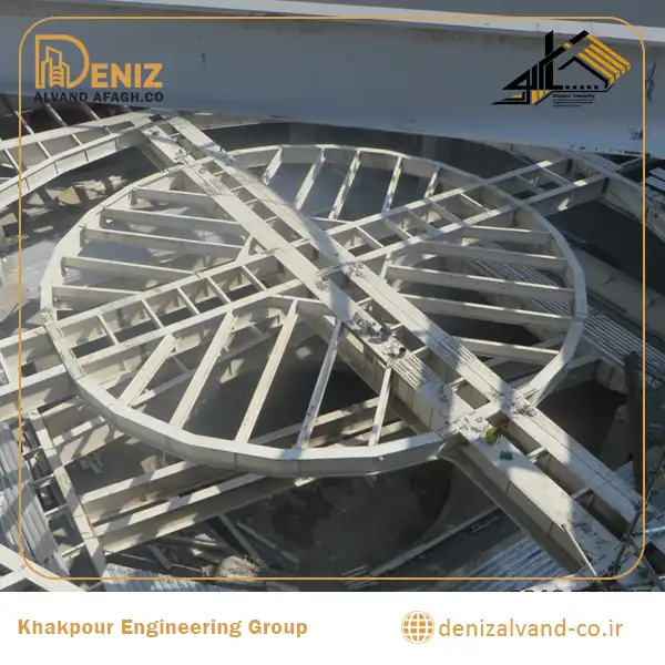 Complex architectural steel structure of Diamond Hall at Iran Mall