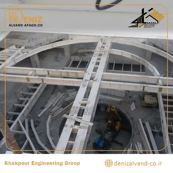 On-site erection of Diamond Hall steel members at the Iran Great Market