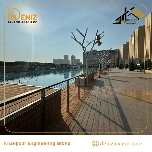 Steel structure fabrication and installation at the Iran Mall South Landscape