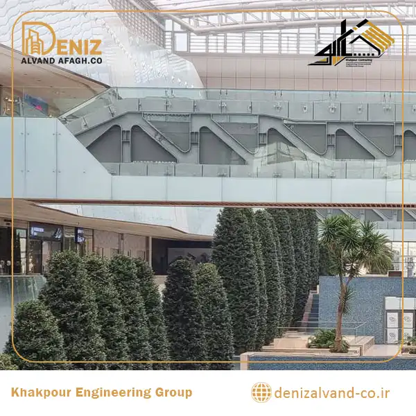 Completed steel truss structure of the Iranian Garden at Iran Mall