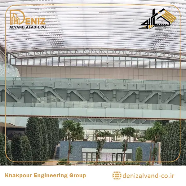 Steel structure of the Iranian Garden during installation at Iran Mall