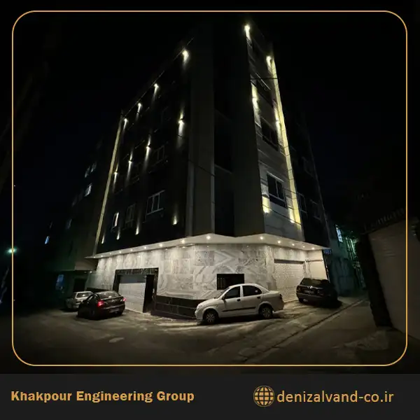 Side elevation of the multi-storey residential apartment project in Alborz Province