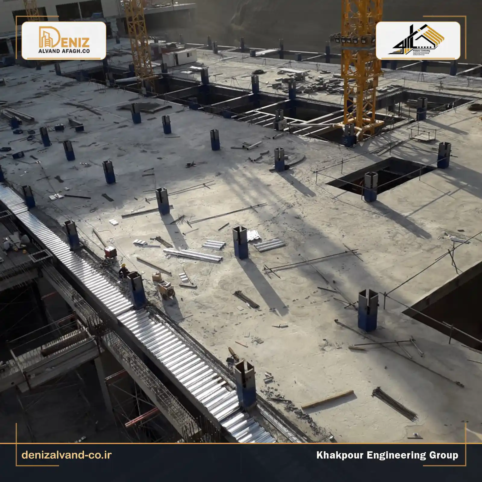Multi-level steel structure of the Iran Mall wastewater treatment facility