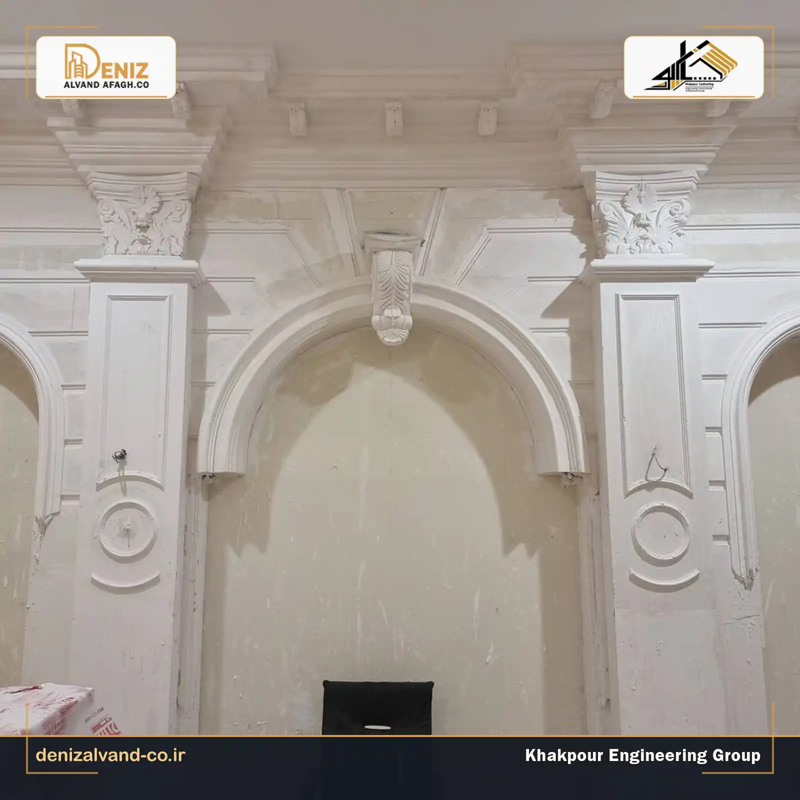 Stone fountain within the completed Shabro Bazaar interior