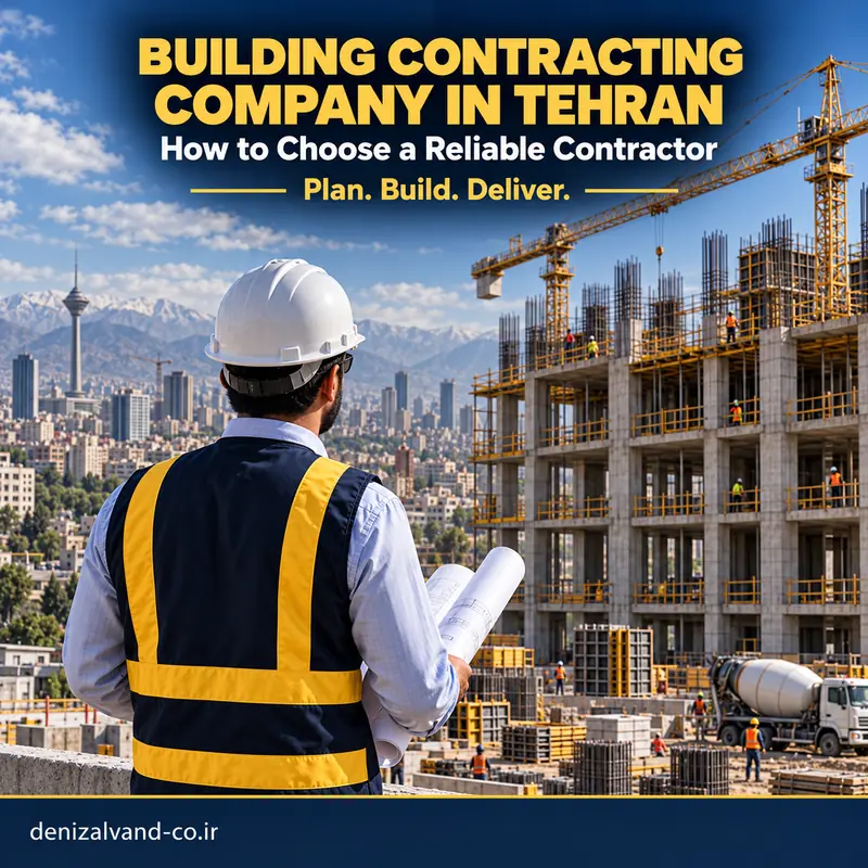 Professional building contracting company managing a construction project in Tehran
