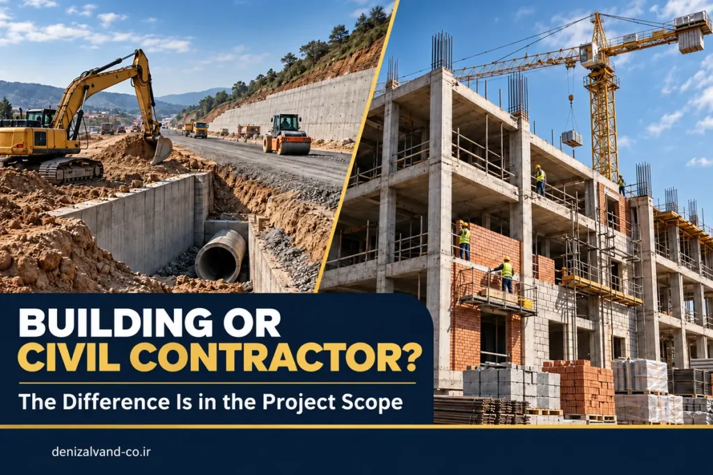 Comparison of a civil infrastructure site and a building construction project